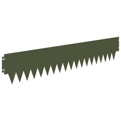 vidaXL Lawn Edging 10 pcs 103 x 20 cm Steel Olive Green 2