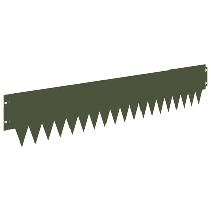 vidaXL Lawn Edging 10 pcs 103 x 20 cm Steel Olive Green 6