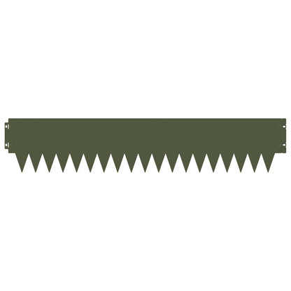 vidaXL Lawn Edging 10 pcs 103 x 20 cm Steel Olive Green 5