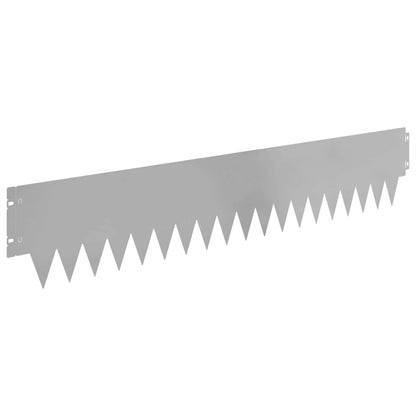 Lawn Edging 10 pcs Steel Silver