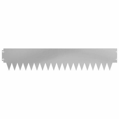 Lawn Edging 10 pcs Steel Silver