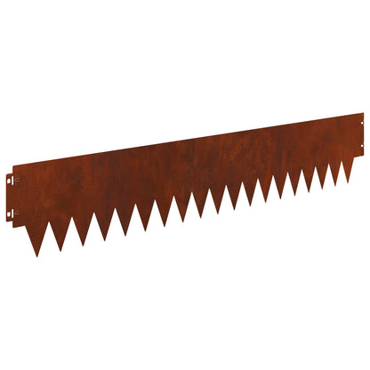 vidaXL Lawn Edging 10 pcs 103 x 20 cm Steel Rusty 2