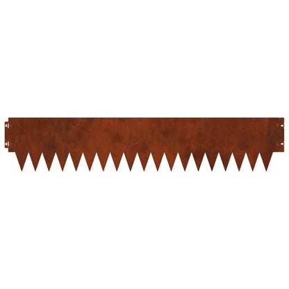 vidaXL Lawn Edging 10 pcs 103 x 20 cm Steel Rusty 6