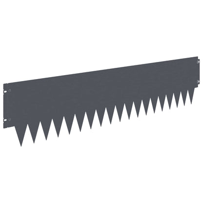 vidaXL Lawn Edging 10 pcs 103 x 25 cm Steel Anthracite 6