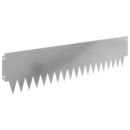 vidaXL Lawn Edging 10 pcs 103 x 25 cm Steel Silver 2
