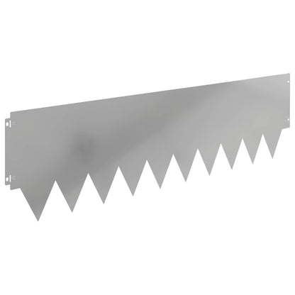 vidaXL Lawn Edging 10 pcs 103 x 30 cm Steel Silver 2