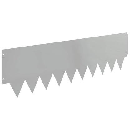 vidaXL Lawn Edging 10 pcs 103 x 30 cm Steel Silver 6