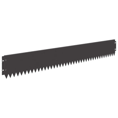 vidaXL Lawn Edge with Top Bended 10 pcs 103x15cm Steel Black 2