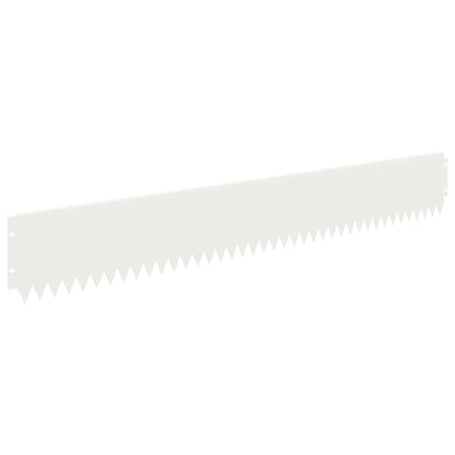 vidaXL Lawn Edging 10 pcs 103 x 15 cm Steel White 2