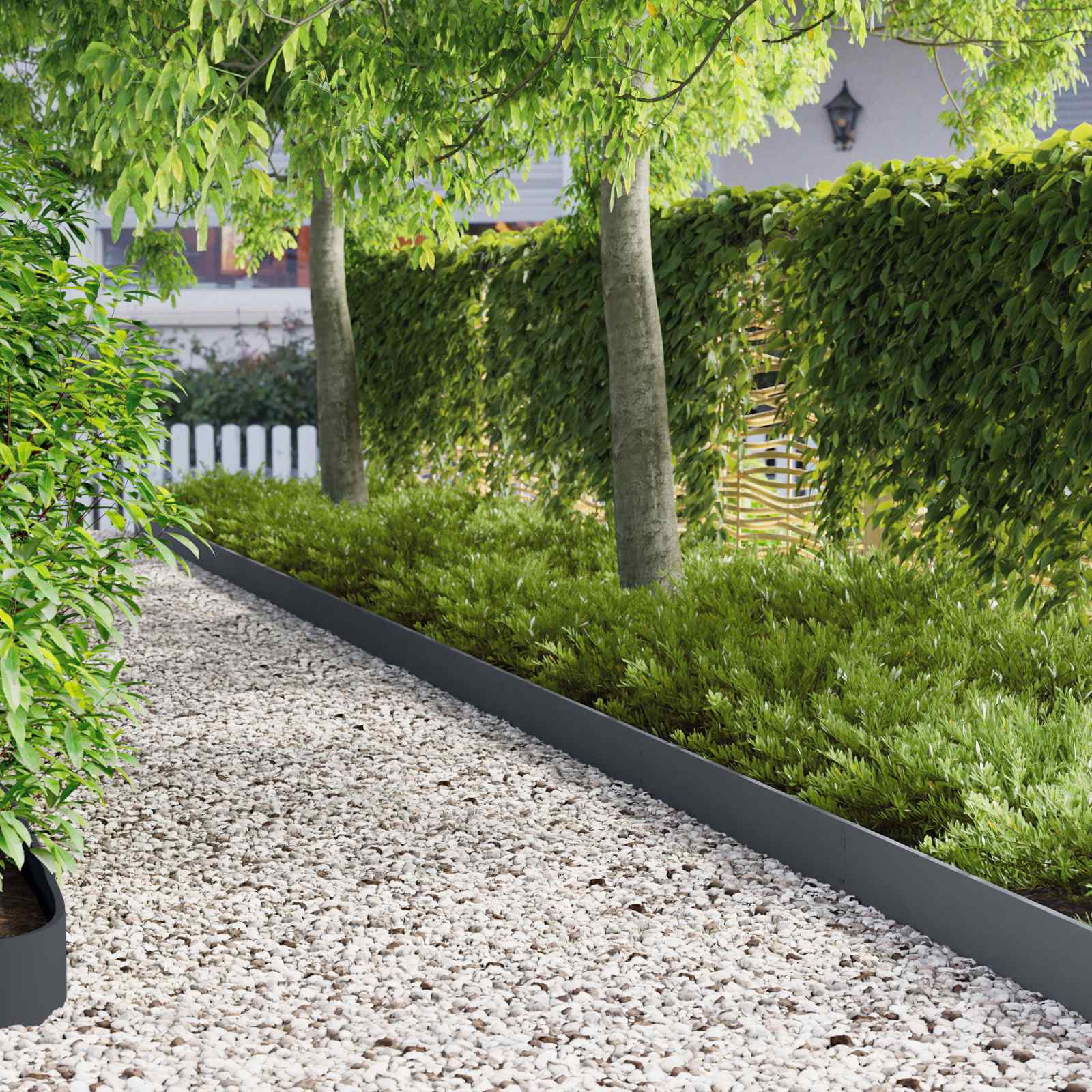 vidaXL Lawn Edging 10 pcs 103 x 15 cm Steel Anthracite 1