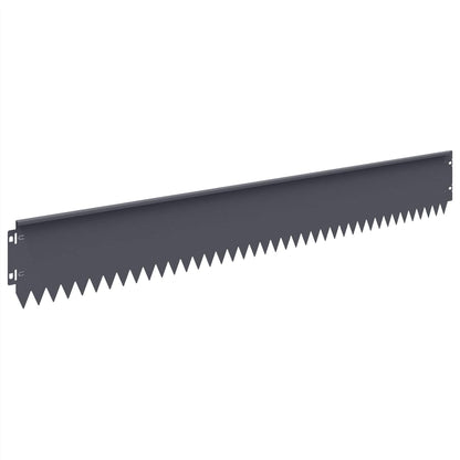 vidaXL Lawn Edging 10 pcs 103 x 15 cm Steel Anthracite 6