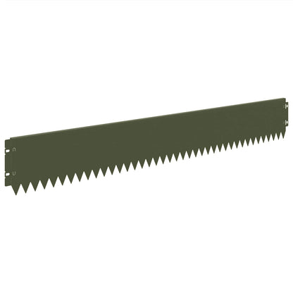 vidaXL Lawn Edging 10 pcs 103 x 15 cm Steel Olive Green 2