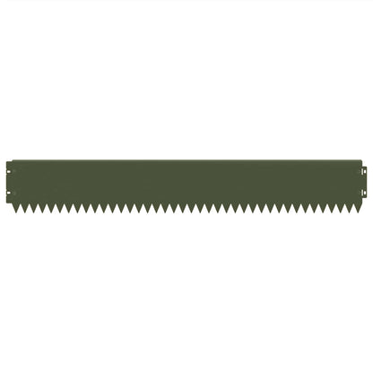 vidaXL Lawn Edging 10 pcs 103 x 15 cm Steel Olive Green 5