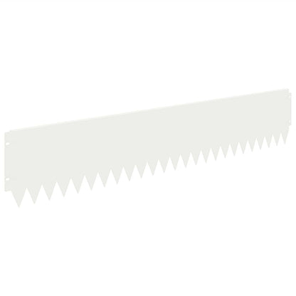 vidaXL Lawn Edging 10 pcs 103 x 20 cm Steel White 2