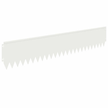 vidaXL Lawn Edging 10 pcs 103 x 20 cm Steel White 6