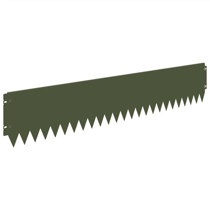 vidaXL Lawn Edging 10 pcs 103 x 20 cm Steel Olive Green 2