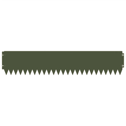 vidaXL Lawn Edging 10 pcs 103 x 20 cm Steel Olive Green 5