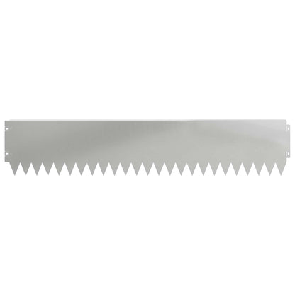 vidaXL Lawn Edging 10 pcs 103 x 20 cm Steel Silver 5