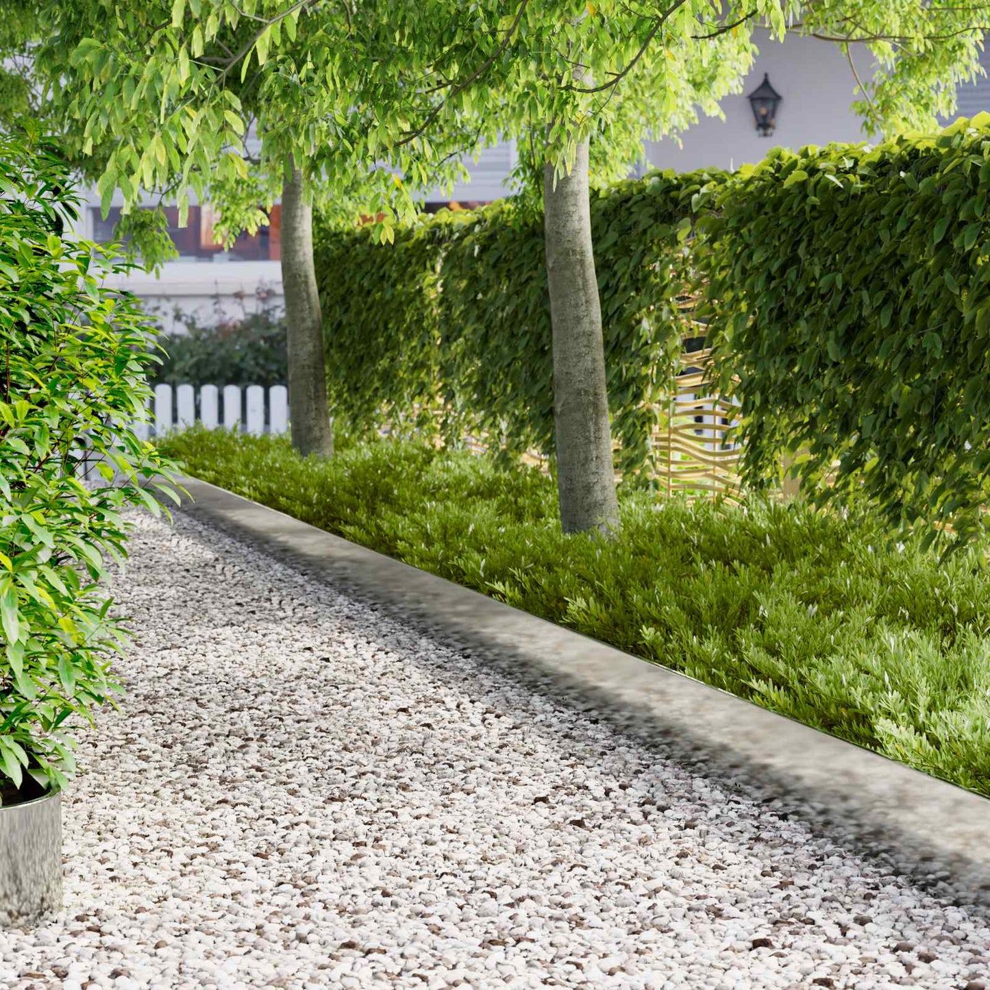vidaXL Lawn Edging 10 pcs 103 x 25 cm Steel Silver 1