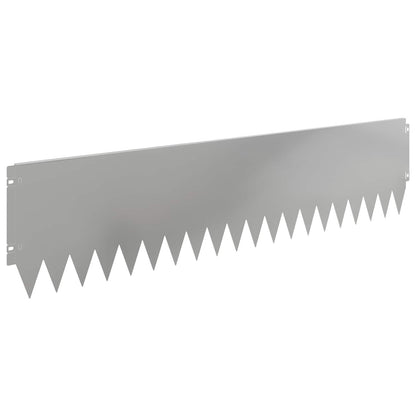 vidaXL Lawn Edging 10 pcs 103 x 25 cm Steel Silver 2