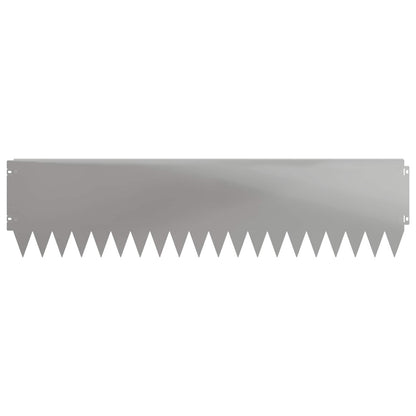 vidaXL Lawn Edging 10 pcs 103 x 25 cm Steel Silver 5