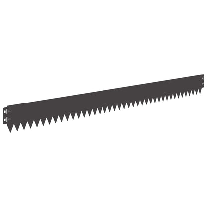 vidaXL Lawn Edge with Top Fold 20 pcs 103x10cm Steel Black 2