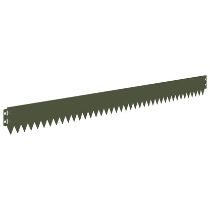 vidaXL Lawn Edging 20 pcs 103 x 10 cm Steel Olive Green 2