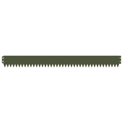 vidaXL Lawn Edging 20 pcs 103 x 10 cm Steel Olive Green 5