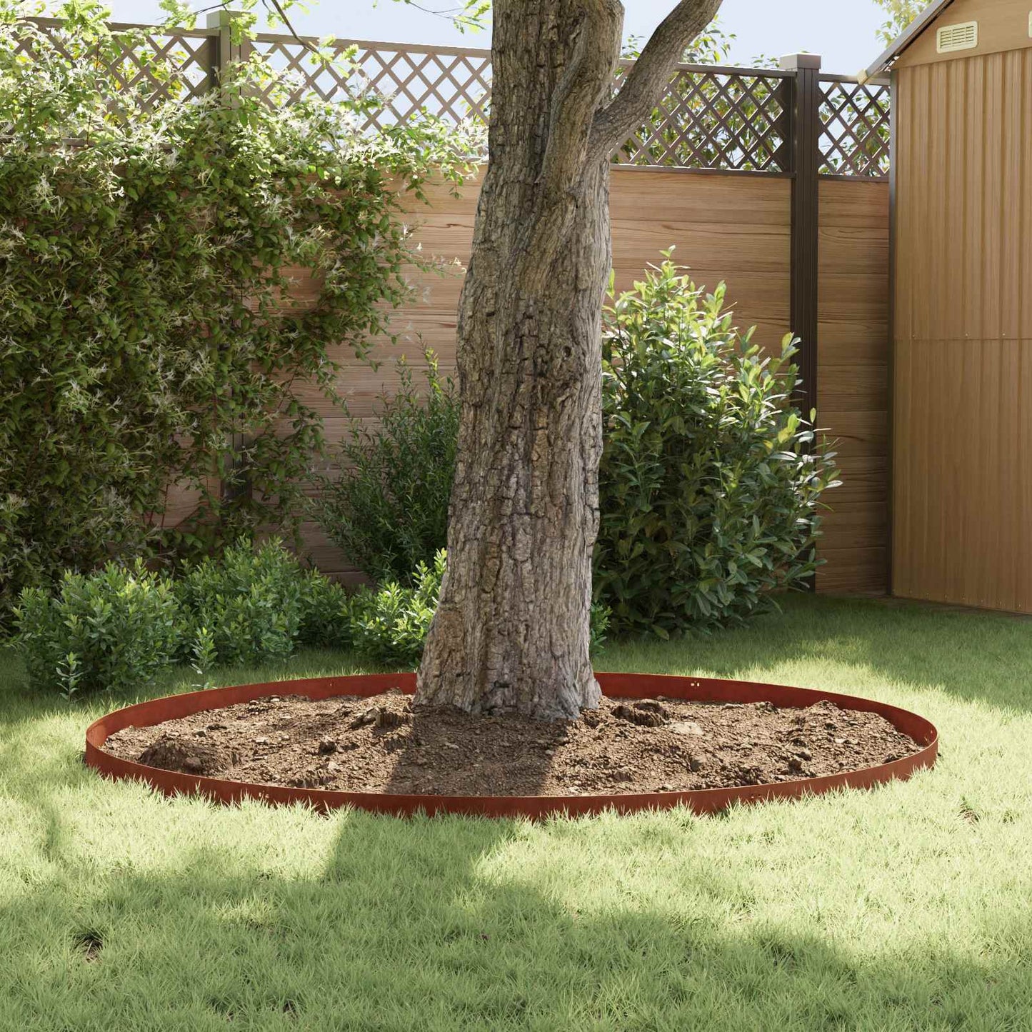 vidaXL Lawn Edge with Top Fold 20 pcs 103x10cm Steel Rusty 4