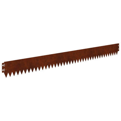 vidaXL Lawn Edge with Top Fold 20 pcs 103x10cm Steel Rusty 2