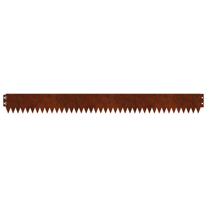 vidaXL Lawn Edge with Top Fold 20 pcs 103x10cm Steel Rusty 6
