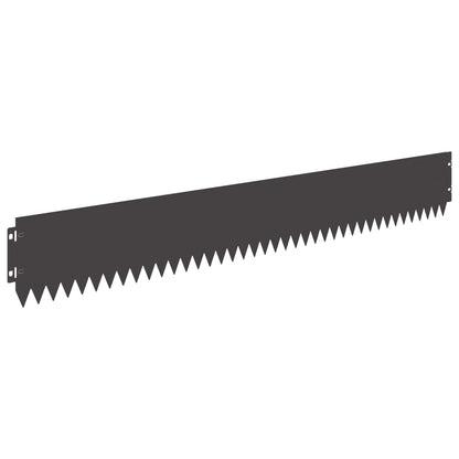 vidaXL Lawn Edge with Top Fold 10 pcs 103x15cm Steel Black 2