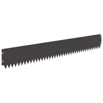 vidaXL Lawn Edge with Top Fold 10 pcs 103x15cm Steel Black 6
