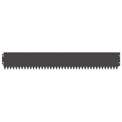 vidaXL Lawn Edge with Top Fold 10 pcs 103x15cm Steel Black 5