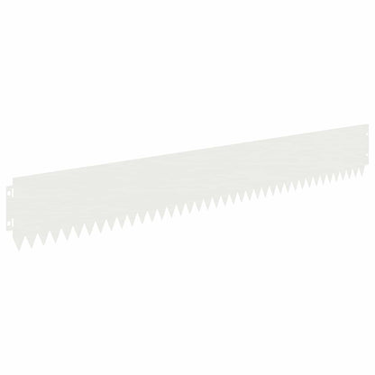 vidaXL Lawn Edging 10 pcs 103 x 15 cm Steel White 2