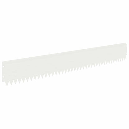 vidaXL Lawn Edging 10 pcs 103 x 15 cm Steel White 6