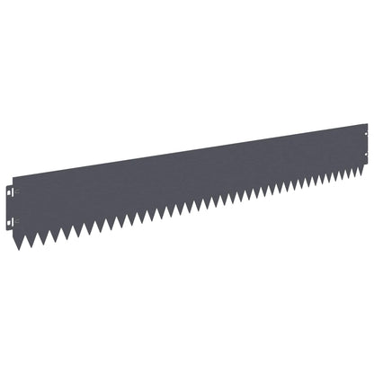vidaXL Lawn Edging 10 pcs 103 x 15 cm Steel Anthracite 2