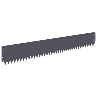 vidaXL Lawn Edging 10 pcs 103 x 15 cm Steel Anthracite 6