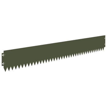 vidaXL Lawn Edging 10 pcs 103 x 15 cm Steel Olive Green 2