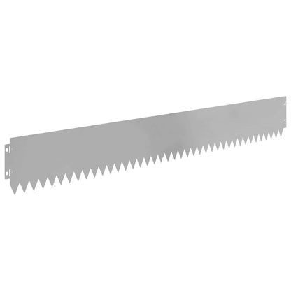 vidaXL Lawn Edging 20 pcs 103 x 15 cm Steel Silver 2