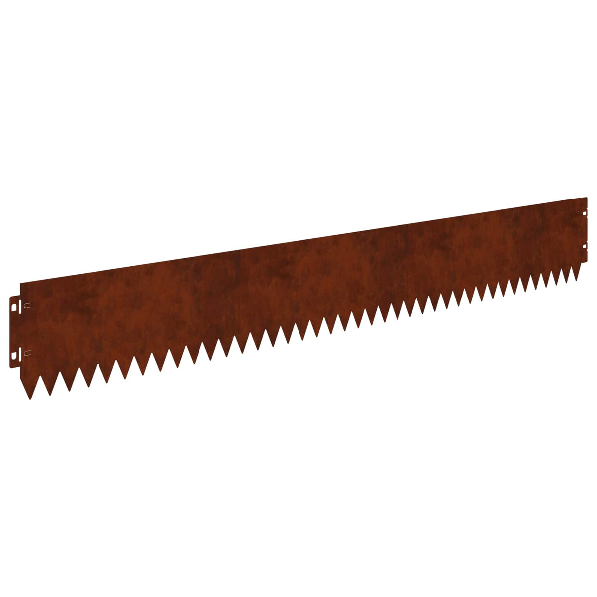 vidaXL Lawn Edge with Top Fold 10 pcs 103x15cm Steel Rusty 2