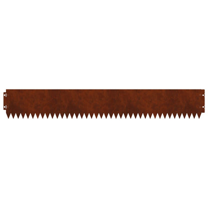 vidaXL Lawn Edge with Top Fold 10 pcs 103x15cm Steel Rusty 6