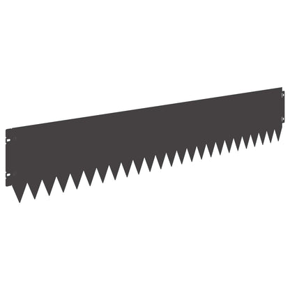 vidaXL Lawn Edge with Top Fold 10 pcs 103x20cm Steel Black 2