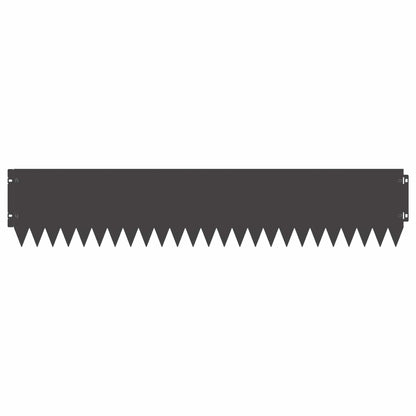 vidaXL Lawn Edge with Top Fold 10 pcs 103x20cm Steel Black 5