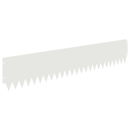 vidaXL Lawn Edging 10 pcs 103 x 20 cm Steel White 2