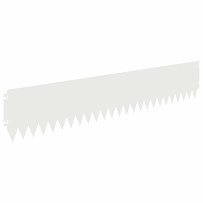 vidaXL Lawn Edging 10 pcs 103 x 20 cm Steel White 6