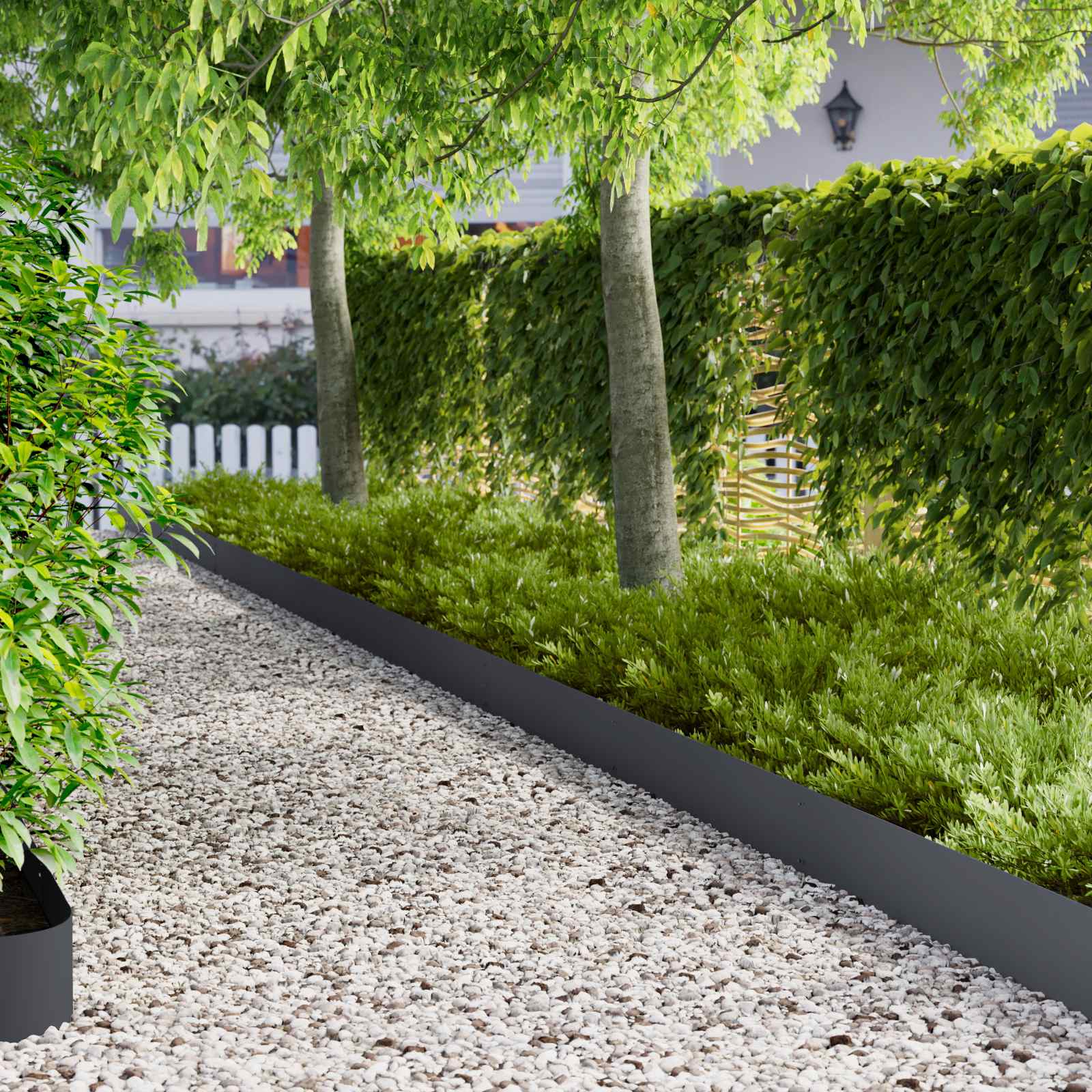 vidaXL Lawn Edging 10 pcs 103 x 20 cm Steel Anthracite 1