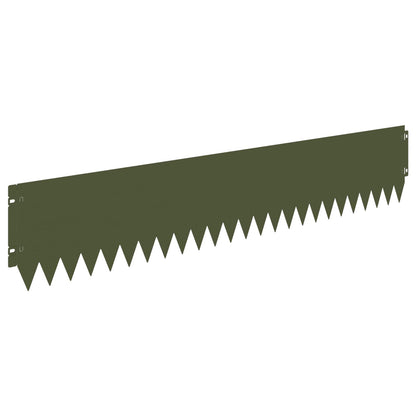 vidaXL Lawn Edging 10 pcs 103 x 20 cm Steel Olive Green 2
