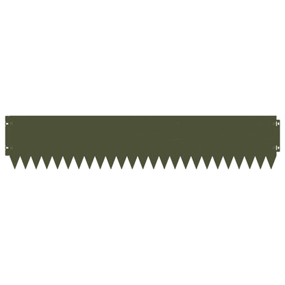 vidaXL Lawn Edging 10 pcs 103 x 20 cm Steel Olive Green 5