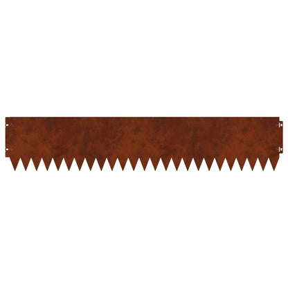 vidaXL Lawn Edging 10 pcs 103 x 20 cm Steel Rusty 6